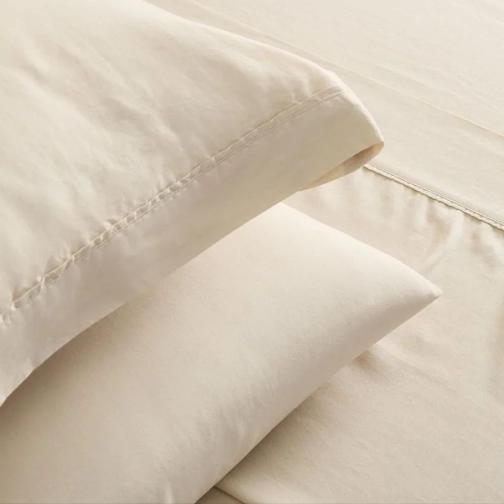 West Elm Signature Tencel Linen Sheet Set, Queen, Sand, Retail $249.00 USD